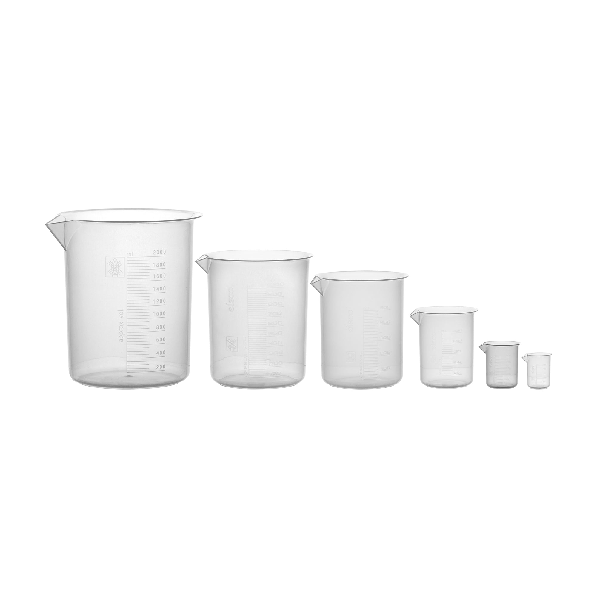 Beaker - Euro Design, Polypropylene, Set of 5 (CH0137A to CH0137E) - eiscoindustrial