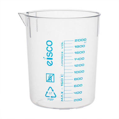 Beaker - TPX, Low form with spout,2000 x 100ml. - eiscoindustrial