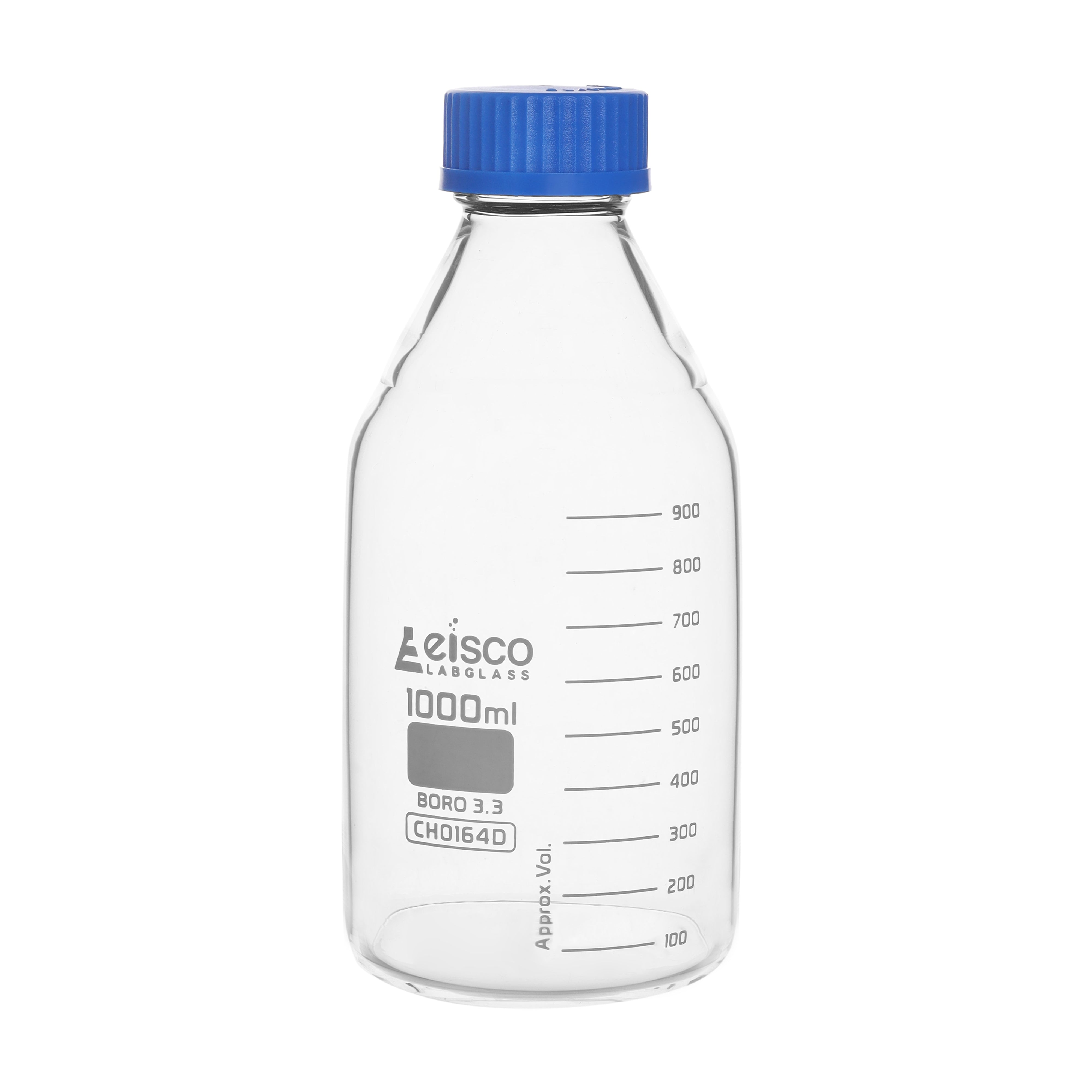 Bottle Reagent graduated, borosilicate glass, with screw cap (GL 45) 1000 ML - eiscoindustrial