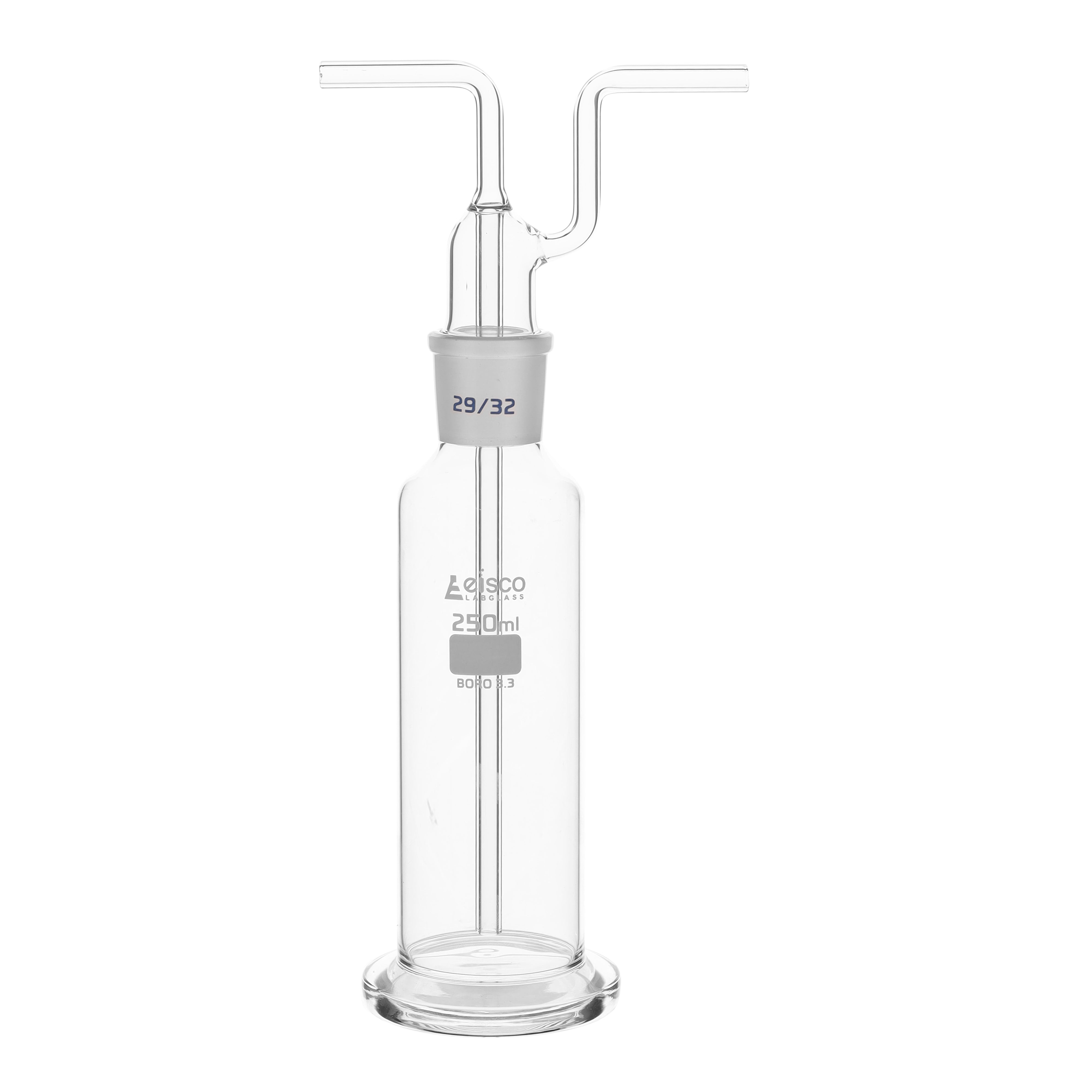 Bottle Gas Washing-Dreschel's with interchangeable joint head B29, made of borosilicate glass 250 ML - eiscoindustrial