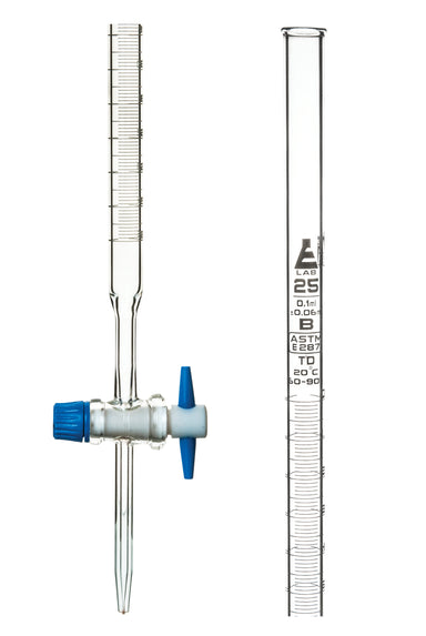 Burette-PTFE stopcock,capacity ,Sub Div. Tol. +/-0.06, Class B - eiscoindustrial