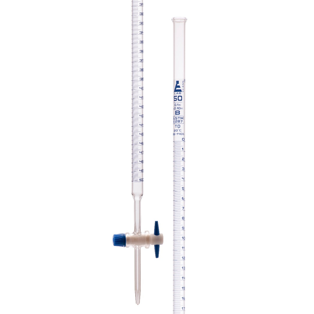 Burette-PTFE stopcock,capacity ,Sub Div. Tol. +/-0.10, Class B - eiscoindustrial