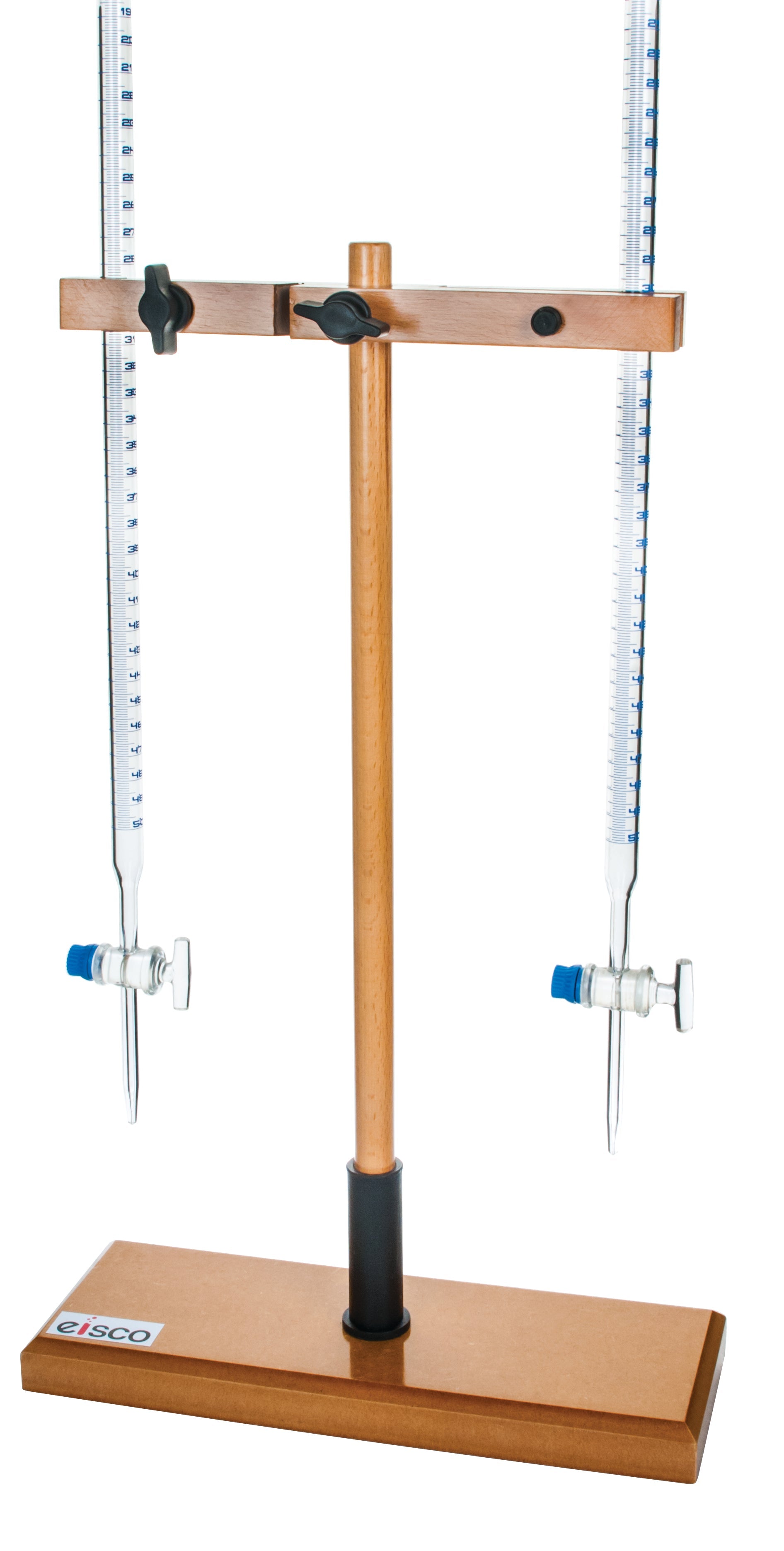 Burette Stand - Double, made of seasoned hardwood - eiscoindustrial