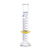 Cylinder Measuring Graduated, cap. 100ml., class 'A', glass hex. base,with protective guard & spout, borosilicate glass, White Graduation. As per ASTM E1272 std. - eiscoindustrial