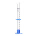 Cylinder Measuring Graduated, cap. 10ml., class 'B', detachable plastic hex. base with spout and protection collar, borosilicate glass, Blue Graduation - eiscoindustrial