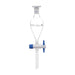 Funnel Separating - Squibb, cap. 50ml, socket size 14/23, borosilicate glass, with interchangeable plastic stopper and PTFE key stopcock, Un-Gradauted - eiscoindustrial