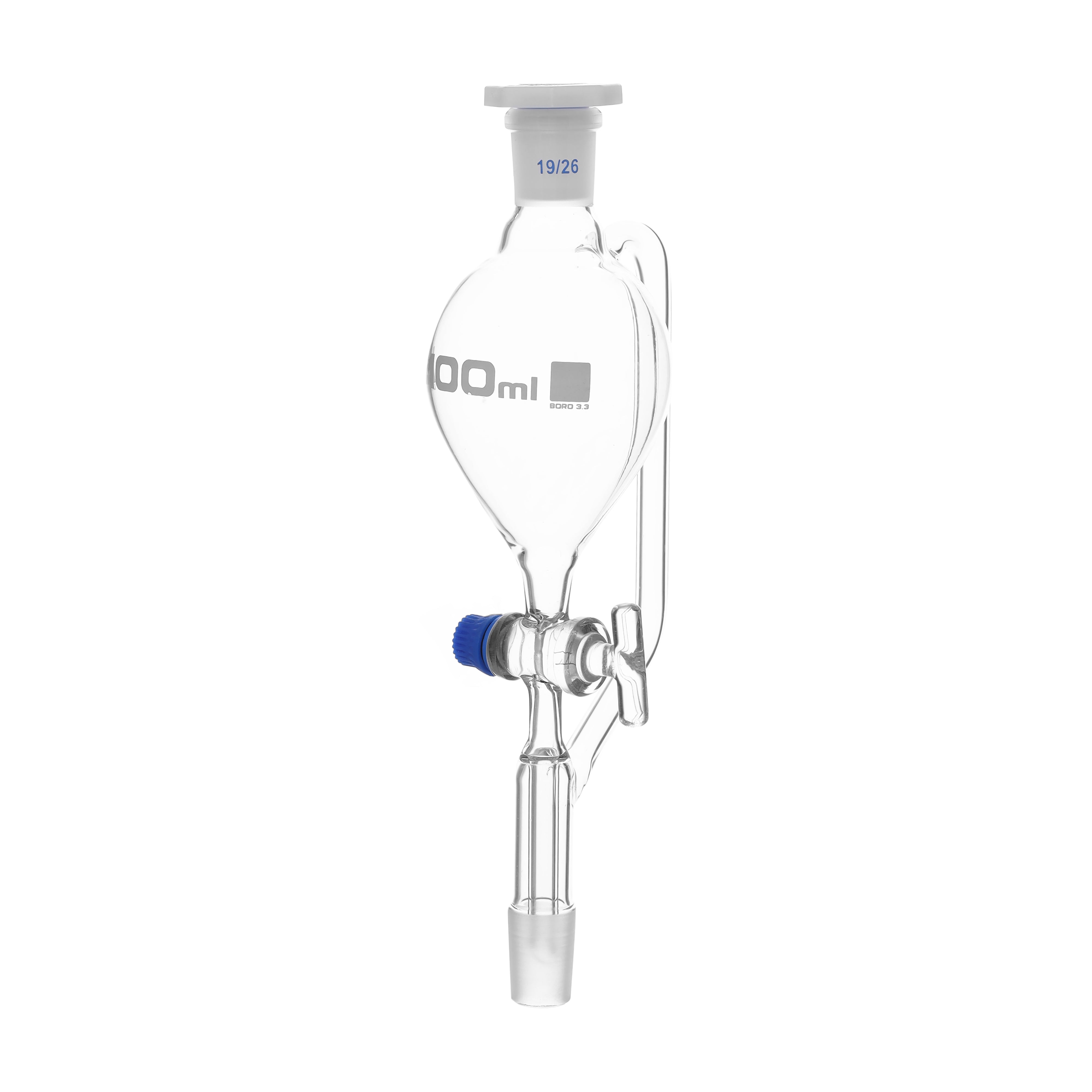 Funnel Separating -Pear Shaped, Pressure Equalising Glass Stopcock 100 ml Scoket/Cone Size 19/26 - eiscoindustrial