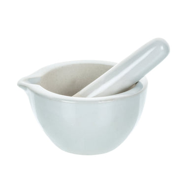 Mortar & Pestle, Porcelain, outer dia 80mm, cap. 60ml. - eiscoindustrial