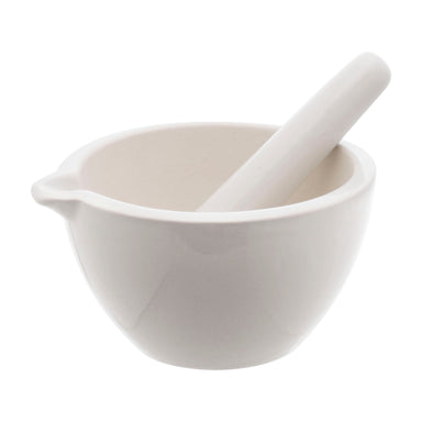 Mortar & Pestle, Porcelain, outer dia 155mm, cap. 550ml. - eiscoindustrial