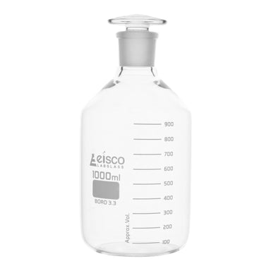 Reagent Bottle Graduated with solid glass stopper cap. 29/32 1000 ML - eiscoindustrial