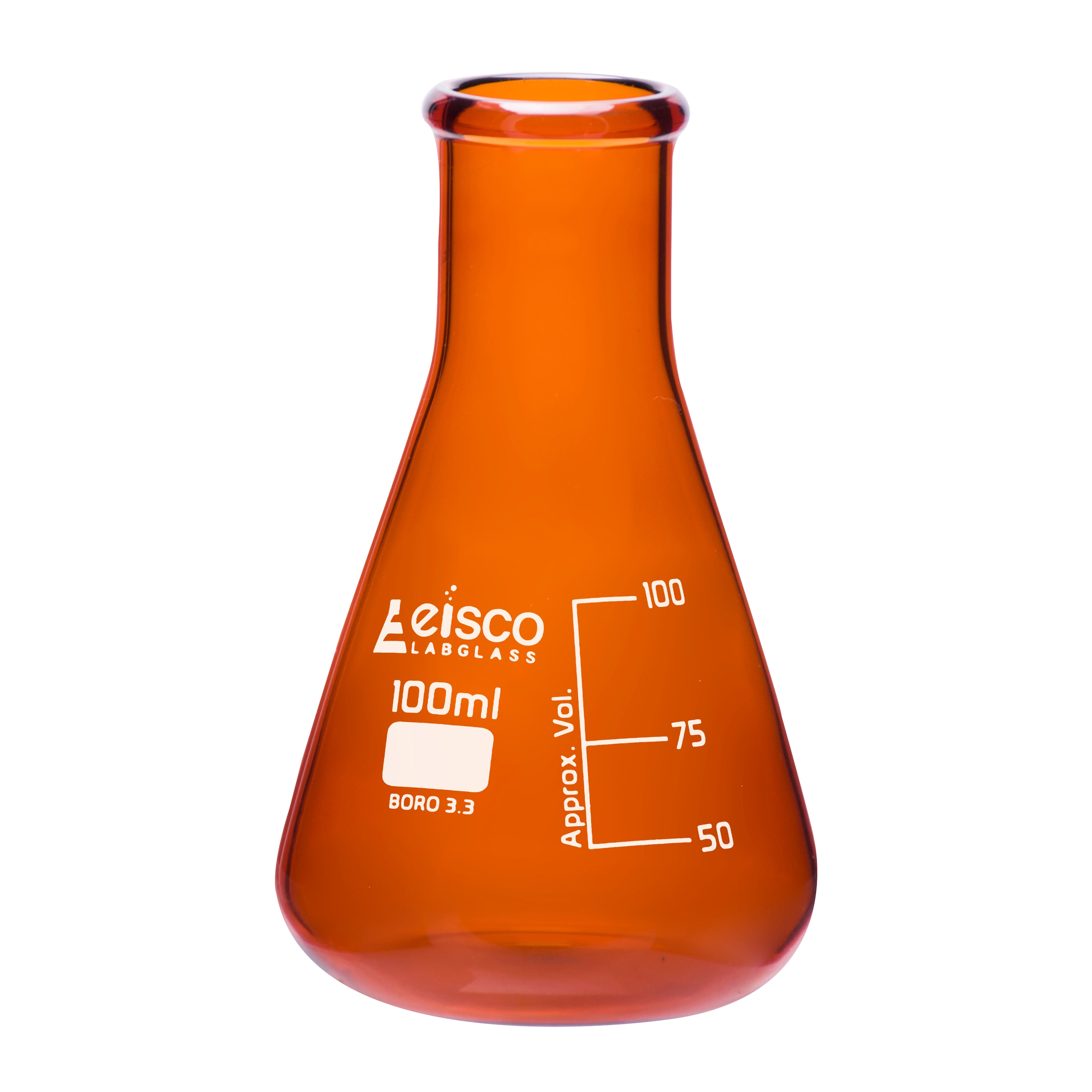 Flask conical amber 100ml - eiscoindustrial