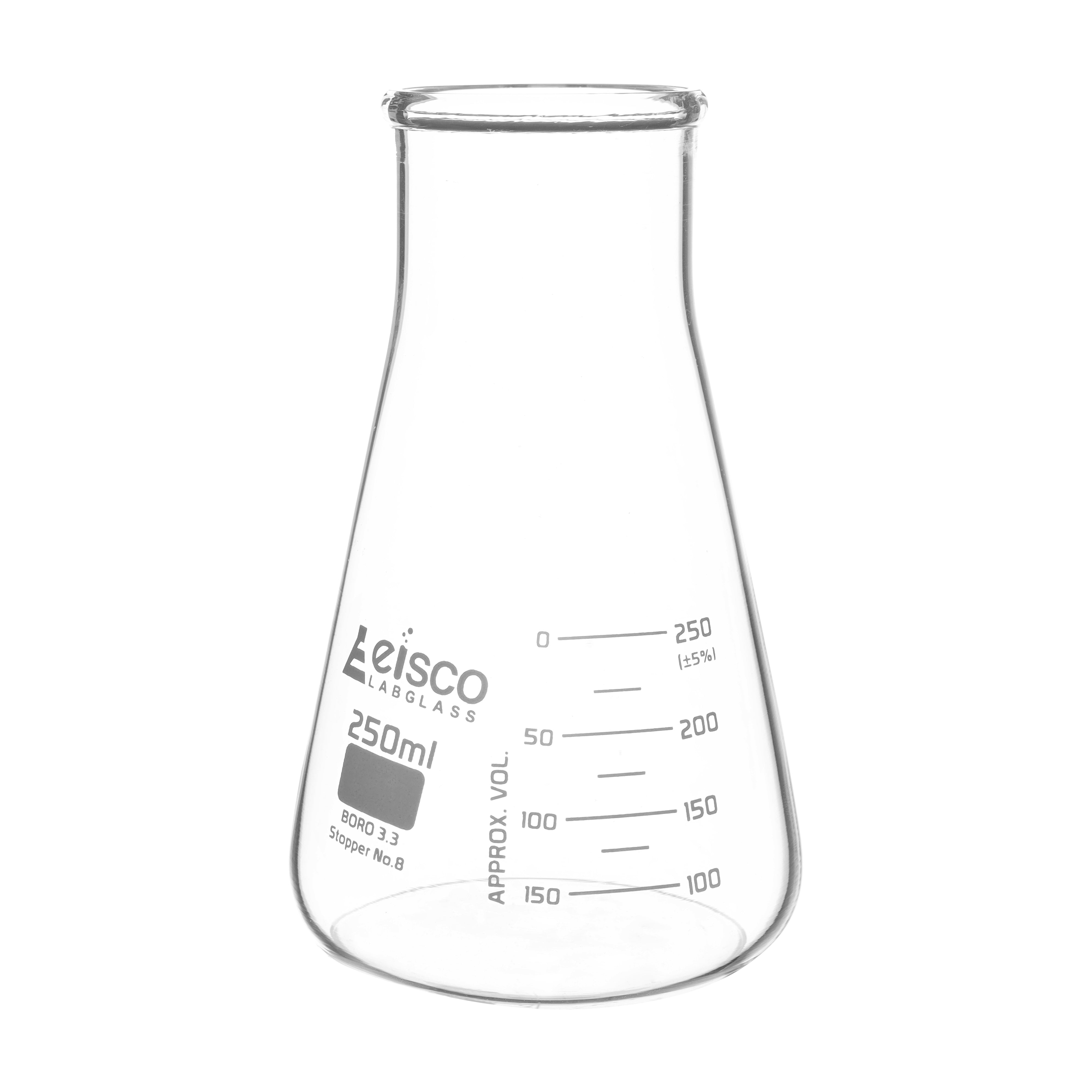 Flasks - Conical Erlenmeyer with Wide Neck, ASTM 250ml - eiscoindustrial