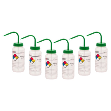 Premium Wash Bottles - Wide Neck, 4 - Color,Capacity 500ml,Methanol - eiscoindustrial